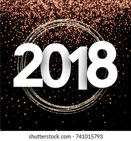 Negro 2018 de nuevo año brillante fondo. Ilustración vectorial.