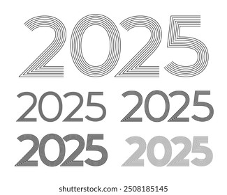 Schwarze 2025 Zahlen Design-Vorlage. Design-Kollektion für das Logo des neuen Jahres