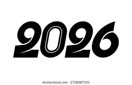 Gráfico de Plantilla de logotipo de número negro 2026