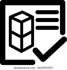 Black 2D vector icon of checkout process used for e-commerce, online shopping, and retail-related UI or visuals.