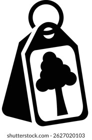 Black 2D vector icon of national park entry ticket used in travel and adventure-related designs