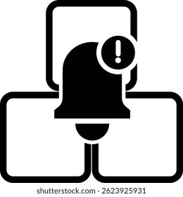 Black 2D vector icon of restock notification used for e-commerce, online shopping, and retail-related UI or visuals.
