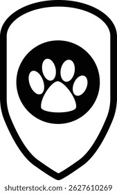 Icono negro del Vector 2D de la protección de la vida silvestre utilizado en el medio ambiente y los temas relacionados con la naturaleza