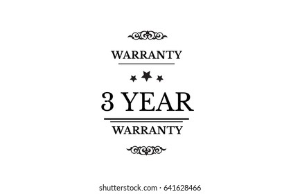 black 3 year warranty vector