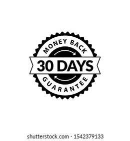 Black 30 Days Money Back Guarantee editable color.