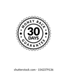 Black 30 Days Money Back Guarantee editable color.