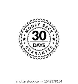 Black 30 Days Money Back Guarantee editable color.