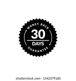 Black 30 Days Money Back Guarantee editable color.