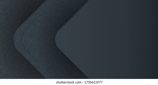 Negro 3d fondo abstracto con decoración de patrón de brillo de punto. Concepto de forma moderna. Ilustración vectorial para el diseño de presentaciones, banner, volante y mucho más