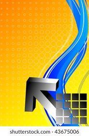 Black 3d arrow on a bright background