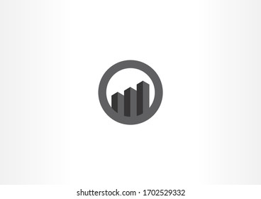 Black 3d business in round circle logo icon vector