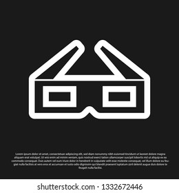 Black 3D cinema glasses icon isolated on black background. Vector Illustration