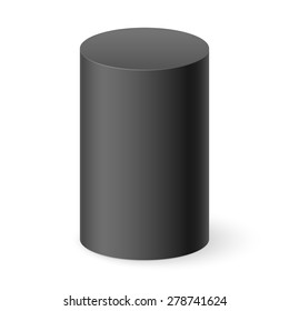 Black 3d cylinder isolated on white background