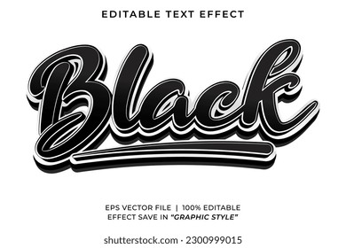 Plantilla de efecto de texto modificable 3D negro