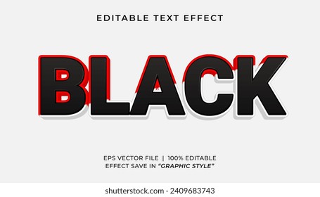 Plantilla de efecto de texto modificable 3D negro