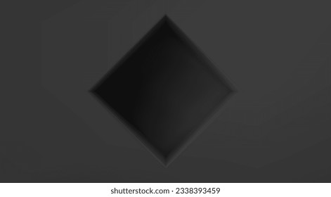 Black 3d empty niche shelf box frame background. Open museum showcase exhibition. Fashion gallery decoration with rhombus shape recess bookshelf realistic mockup. Advertising indoor installation scene
