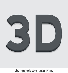 black 3d Extrude Graphic design 