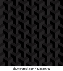 black 3d geometric seamless background pattern, vector pattern