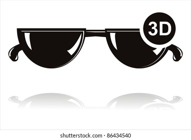black 3D glasses icon