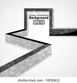Línea gráfica 3d negra se mueve hacia arriba. fondo de abstracción vectorial