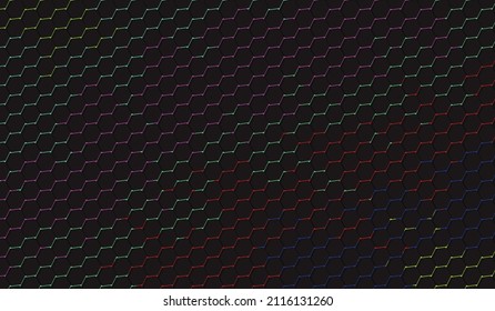 hexágono 3D negro y fondo de color