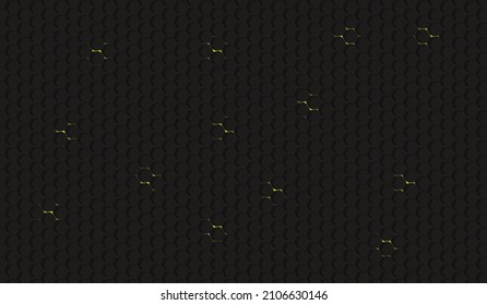 hexágonos 3D negros y luces amarillas
