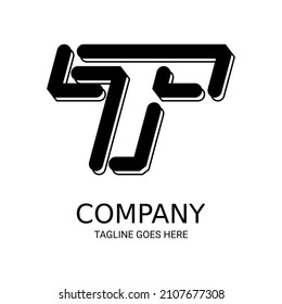Black 3D letter T logo design. Perfect for t-shirts, etc.