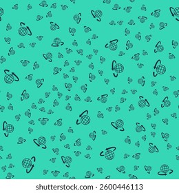 Black 3d modeling icon isolated seamless pattern on green background. Augmented reality or virtual reality.  Vector