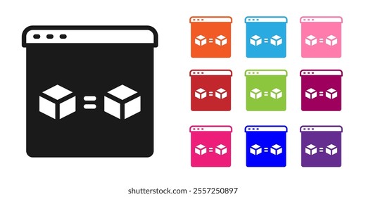 Black 3D printer perfect copy icon isolated on white background. 3d printing. Set icons colorful. Vector