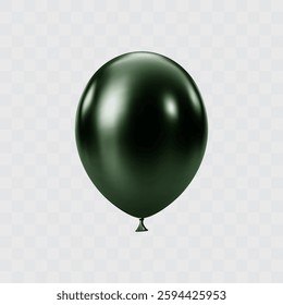 Black 3D realistic balloon. Patricks day luxury festive decor. Celebration vector design element. EPS 10.