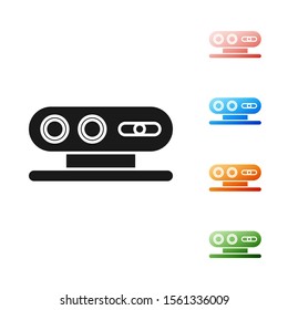 Black 3d scanning system icon isolated on white background. Set icons colorful. Vector Illustration