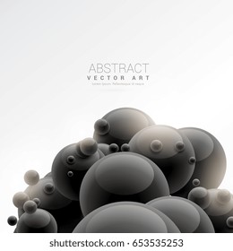 black 3d sphere molecules background
