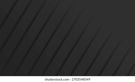 Plano de fundo preto de listras 3d. Um fundo preto abstrato. 