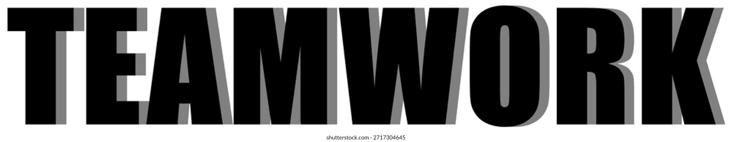 preto 3D Teamwork Word - negrito isolado vetor texto design.