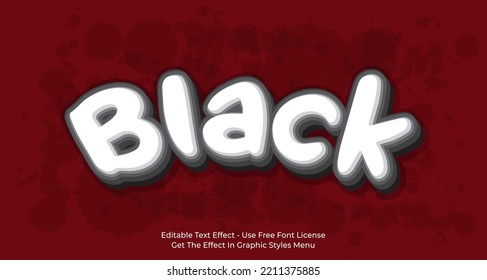 Black 3d Text Effect Editable Template