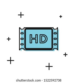 Black 4k movie, tape, frame icon isolated on white background.  Vector Illustration