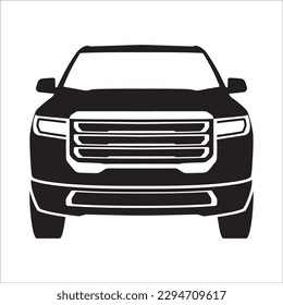 Black 4wd suv front icon logo