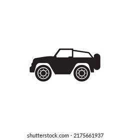 Black 4x4 car illustration front view