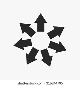 Black 7 Arrows icons set. Vector Illustration eps10 
