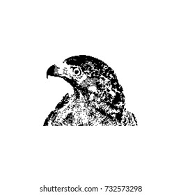 black 8-bit young golden eagle vector illustration isolated on white background