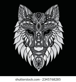Negro _ lobo gris vector fondo oscuro