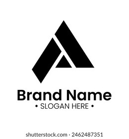 Logotipo de letra "A" negra. Adecuado para empresas de aventura.