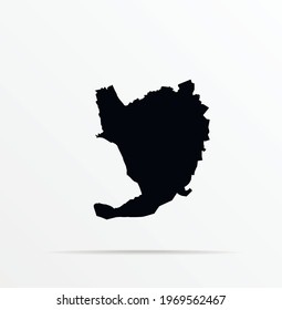 Black  Aartselaar municipality (Antwerp province, Flemish Region, Belgium ) Map Illustration