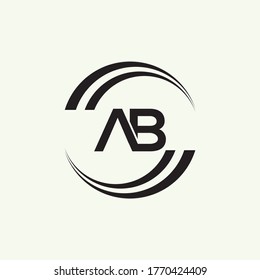 Diseño del logotipo de la carta negra AB. Icono Creativo Logo Vector de Letras Modernas.