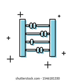 Black Abacus icon isolated on white background. Traditional counting frame. Education sign. Mathematics school.  Vector Illustration