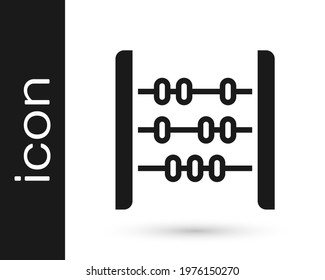 Black Abacus icon isolated on white background. Traditional counting frame. Education sign. Mathematics school.  Vector