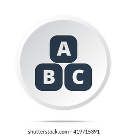 Black Abc Blocks icon on white web button