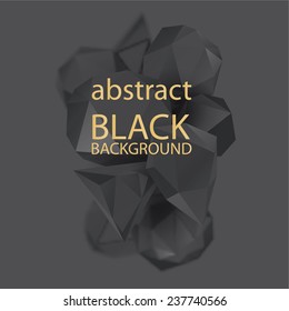 Black abstract 3d background vector style