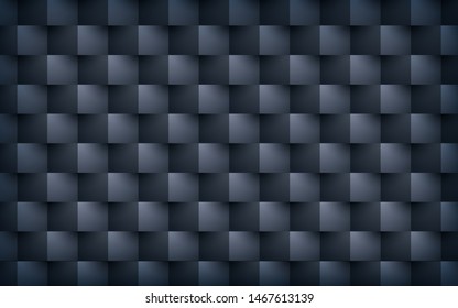 Black abstract 3d paper texture background.