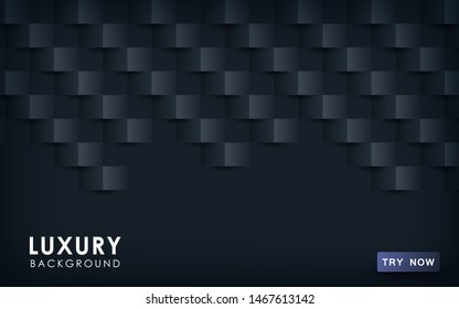 Black abstract 3d paper texture background.